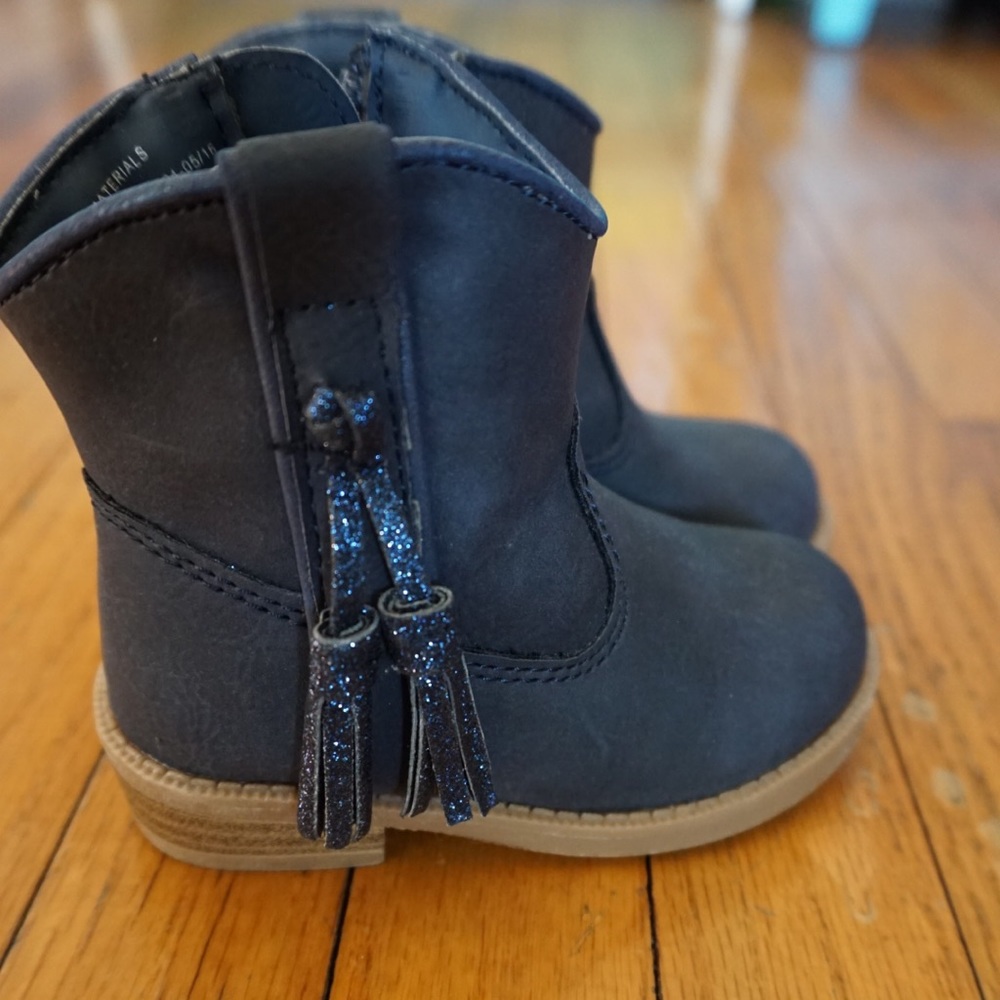 Navy Cat & Jack Cowboy/Cowgirl Boots, Sz 5 Toddler